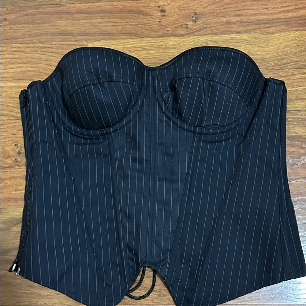 Black Strapless Corset Top